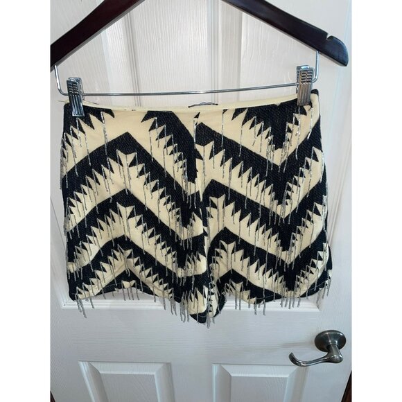 Nasty Gal Womens Embroidered Zig Zag Tassel Beaded Shorts Size 4 (27) - Picture 5 of 10